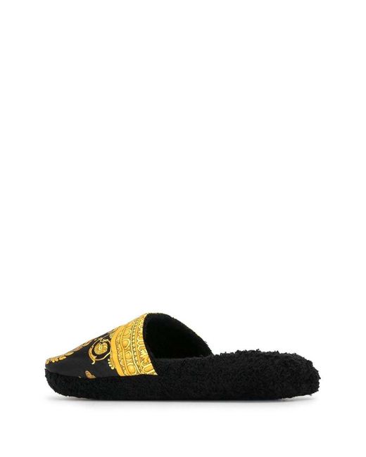 Versace Black Medusa Barocco House Slippers