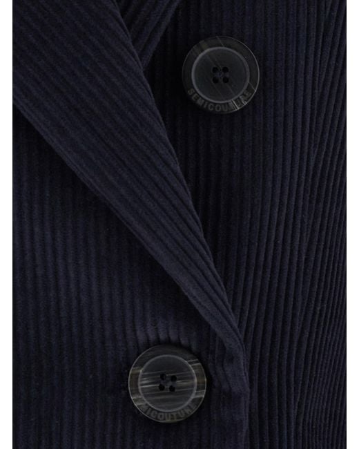 Semicouture Blue Jacket Corduroy, Blazers