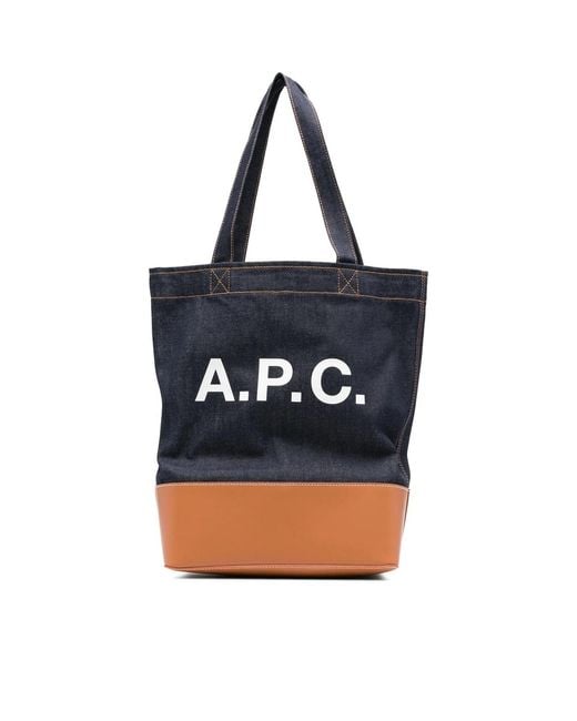 A.P.C. Blue Bum Bag Denim Calf Leather- Shoulder for men