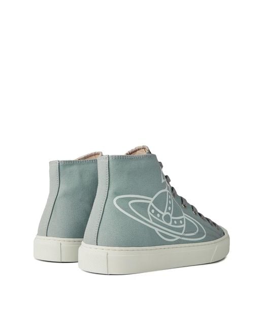Vivienne Westwood White Plimsoll Logo High-Top Sneakers Shoes for men
