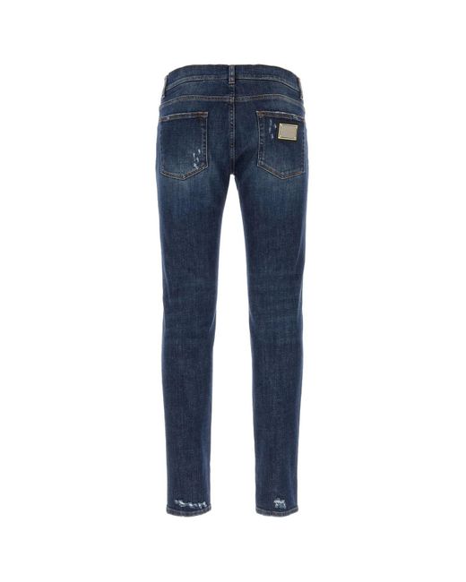 Dolce & Gabbana Blue Stretch Jeans for men