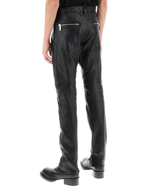 DSquared Rider Leather Pants in Black for Men Lyst UK
