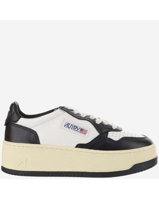 Autry Blue Medalist Platform Leather Sneakers