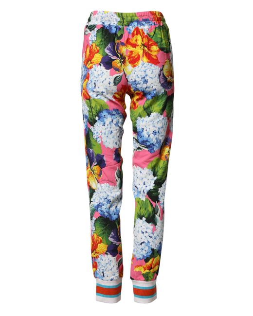 Dolce & Gabbana Red Floral Mid Waist Jogger Pants 04+Vi