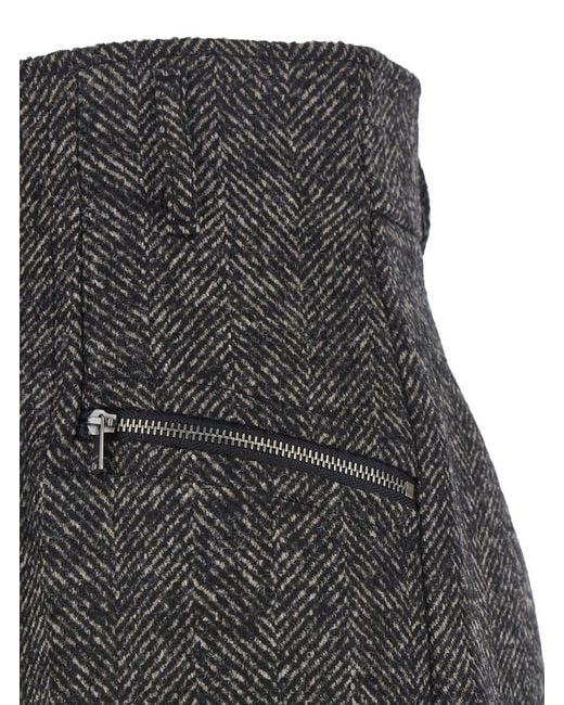 Max Mara Gray Virgin Wool Blend Shorts