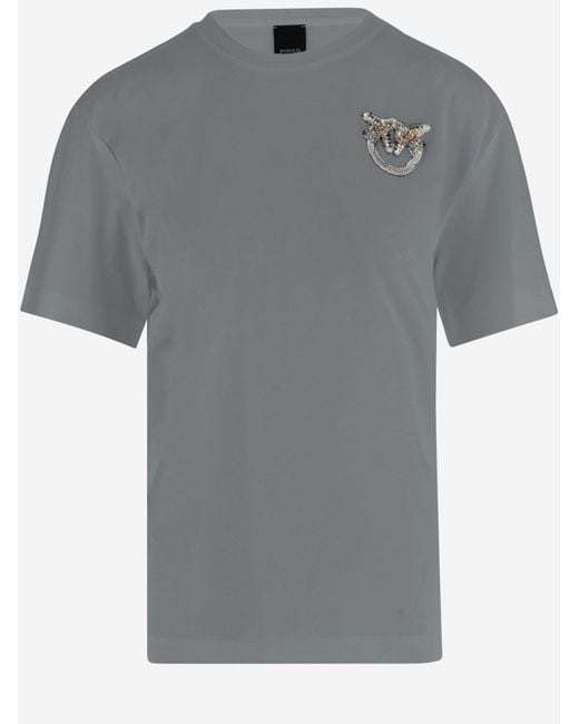 Pinko Gray Cotton T-Shirt T-Shirts & Jerseys