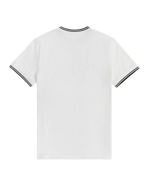 Fred Perry White Cotton T-Shirt for men