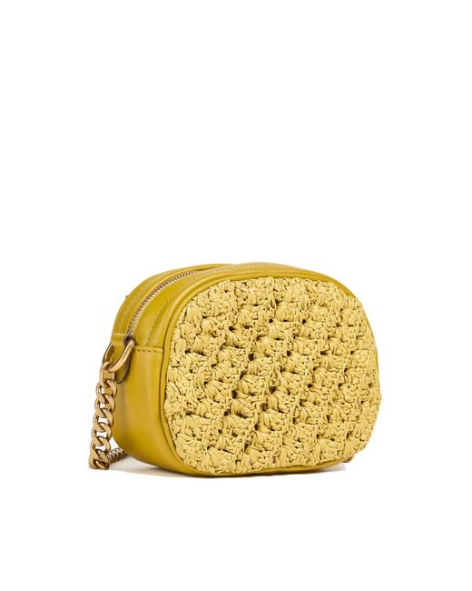 Tory Burch Metallic Kira Crochet Logo Camera Bag