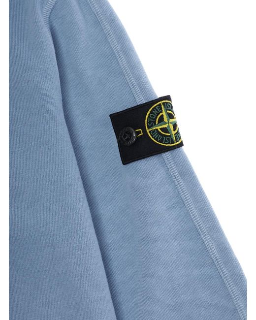Stone Island Blue Crewneck Sweatshirt Cotton Hoods & Sweatshirts for men