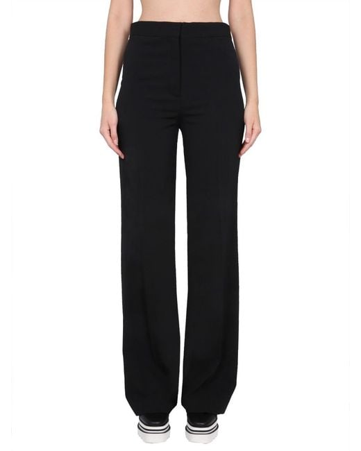 Stella McCartney Black Wool Pants With Zipper Closure Trousers