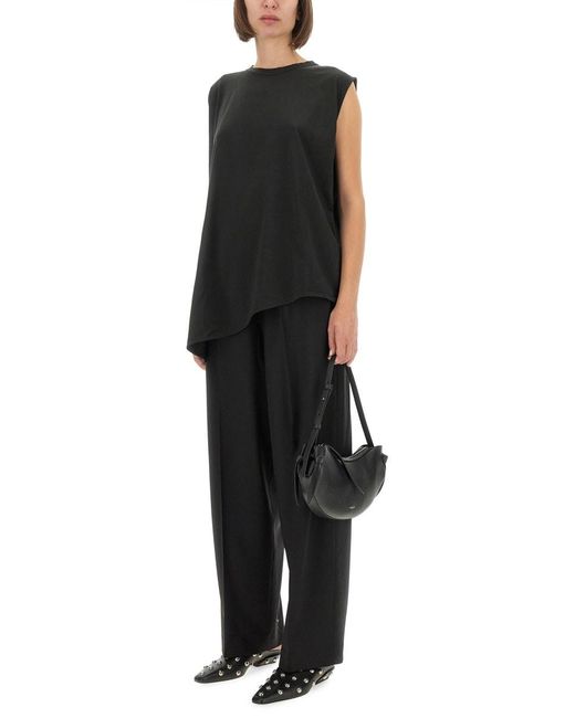 Fabiana Filippi Black Relaxed High-Waisted Wide-Leg Pants