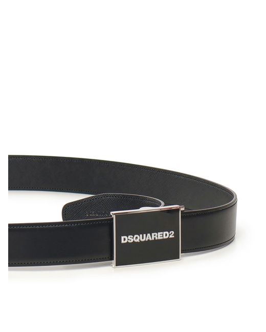 DSquared² Black Belt With Logo for men