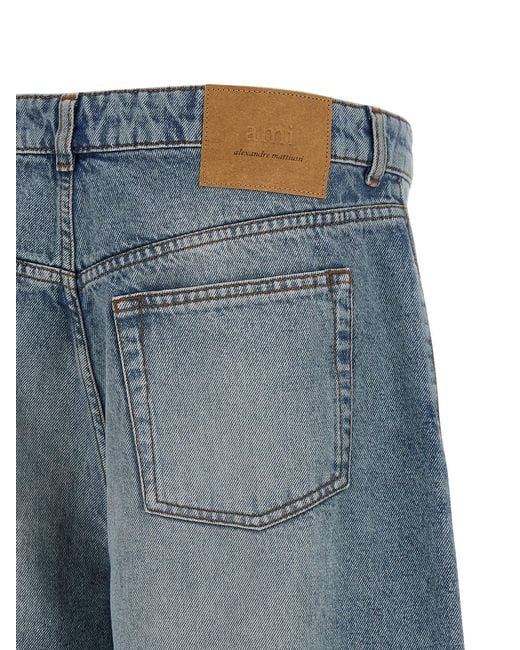 AMI Blue Cotton Bermuda Shorts for men