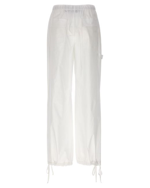 Nude White Cargo Trousers