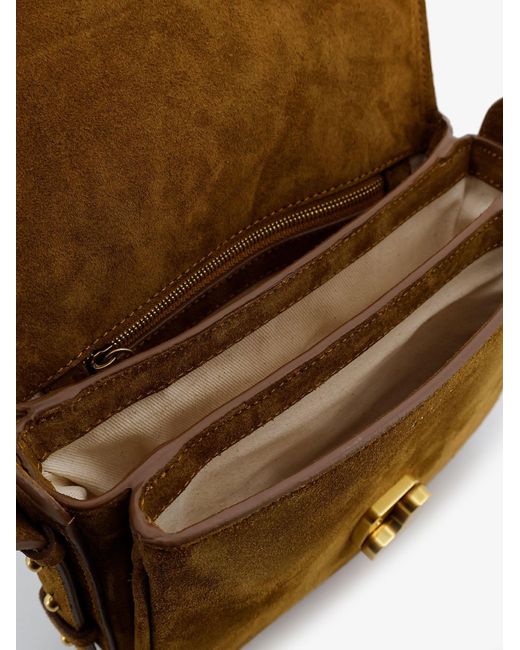 Soeur Brown Bellissima Mini Suede Crossbody Bag