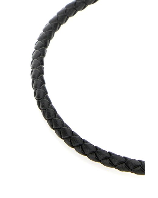 Versace Black Leather Bracelet for men