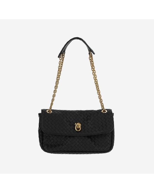Bottega Veneta Black Shoulder Bag Madison Lambskin Lamb Skin