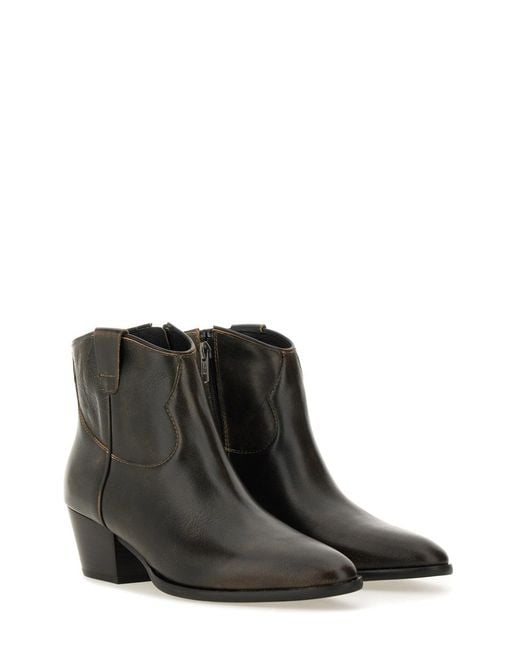Ash Black Calf Leather Boots