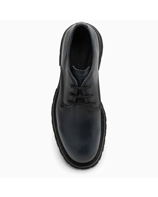 Alexander McQueen Black Smooth Anthracite Leather Lace-Ups for men