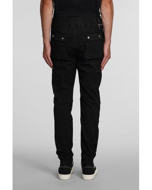 Rick Owens Aircut joggers Pants In Black Cotton for Men Rick Owens Aircut joggers Pants In Black Cotton for Men