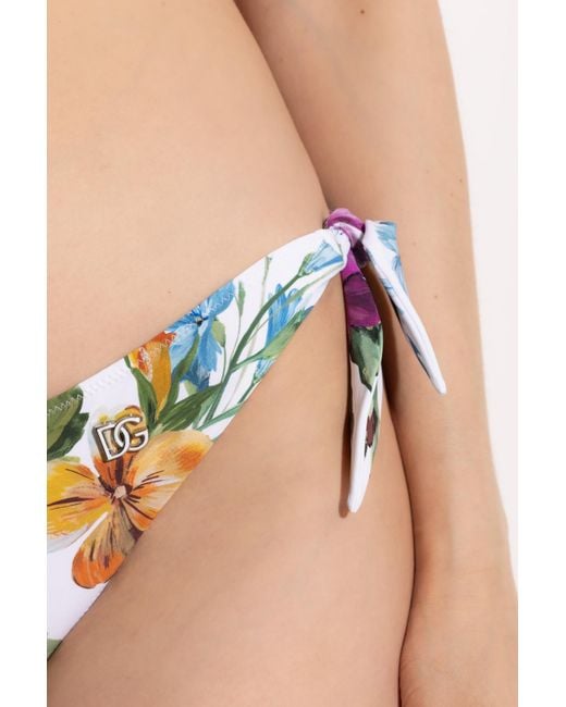 Dolce & Gabbana White Dolce & Gabbana Two-Piece Swimsuit With Floral Motif