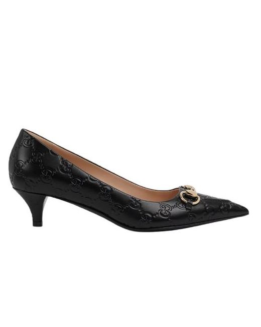 Gucci Black Flat Shoes Lea+Fab Rub Sole