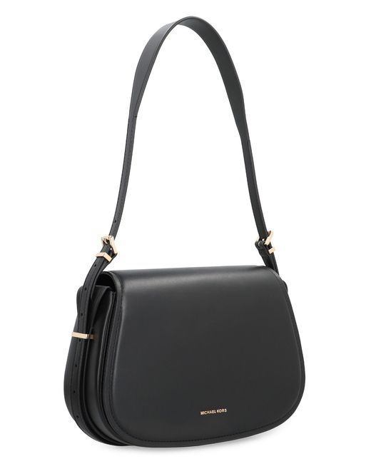MICHAEL Michael Kors Black Leather Crossbody Bag Lydia Cow Hide Shoulder