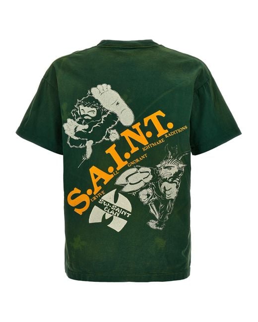 SAINT Mxxxxxx Green Saint Clan T-Shirt for men