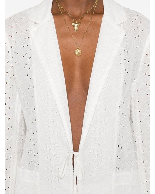 Forte_forte White Embroidered Cotton Jacket