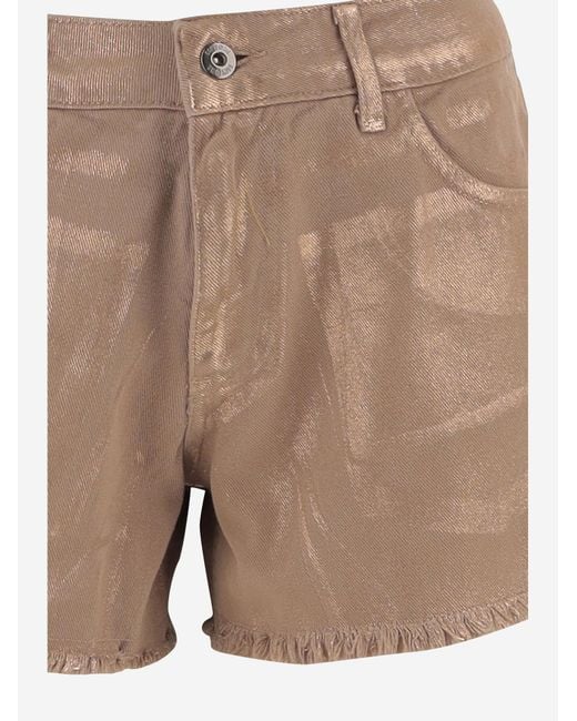 DON'T @ ME Natural Cotton Shorts, Fringed Hem