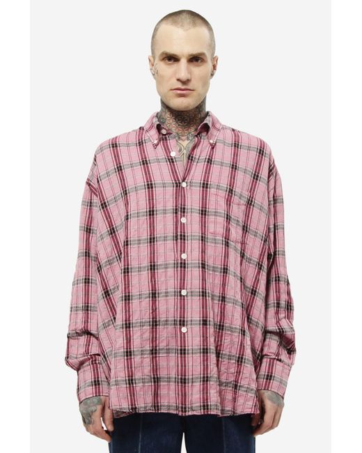 OUR LEGACY CHECK SHIRT ピンク チェックシャツ 48 【SALE／70%OFF】
