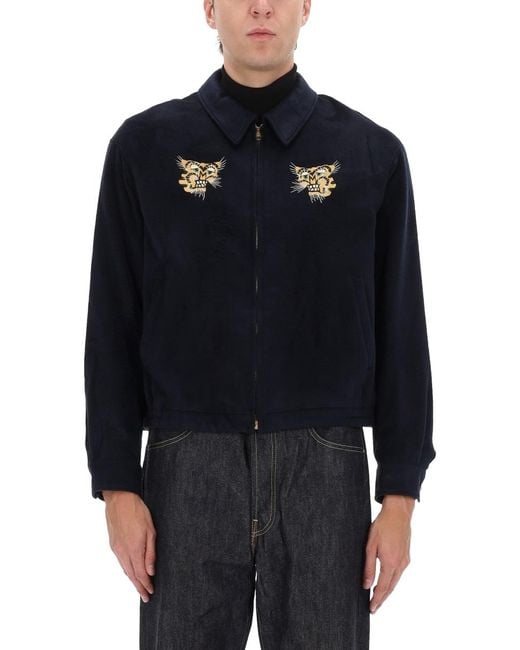 Visvim Blue Norad Blouson Jacket Silk for men
