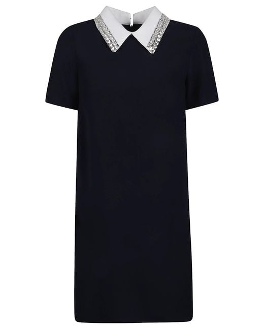 N°21 Black Mid-Length Embellished Collar Dress