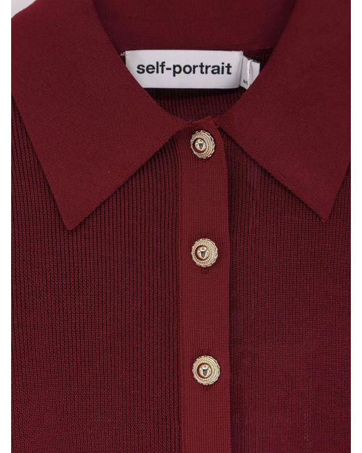 Self-Portrait Red Viscose Bodysuit