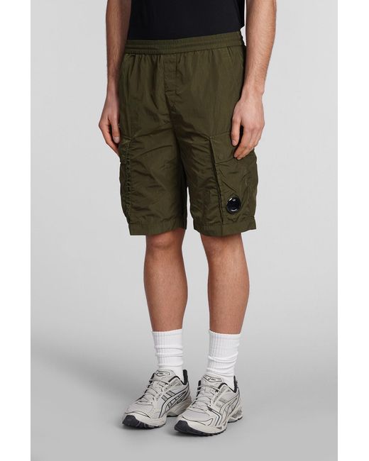 C P Company Chrome R Shorts In Green Polyamide for men