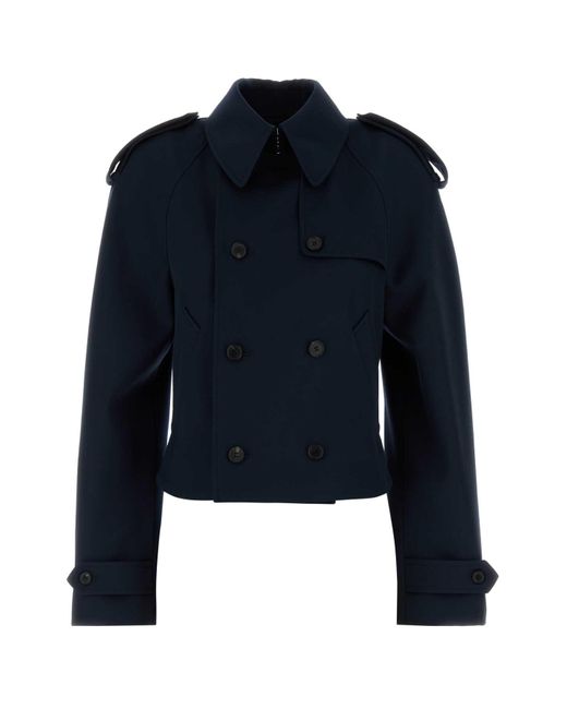 Alexander McQueen Blue Midnight Wool Trench Coat