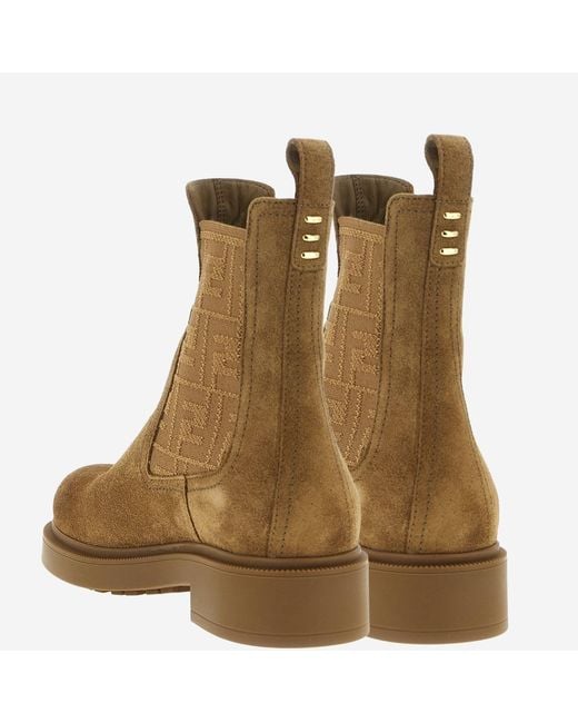 Fendi Brown Suede Leather Ankle Boots