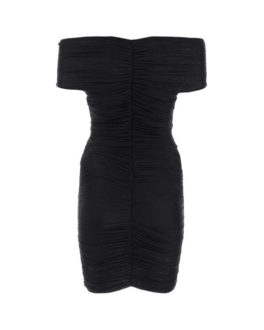 ANDAMANE Black Stretch Nylon Mini Dress