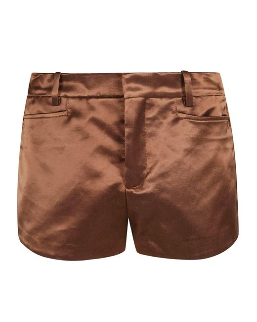 Tom Ford Brown Lustrous Mini Shorts