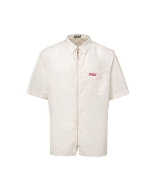 Dior White Polyester Shortsleeve Shirt for men
