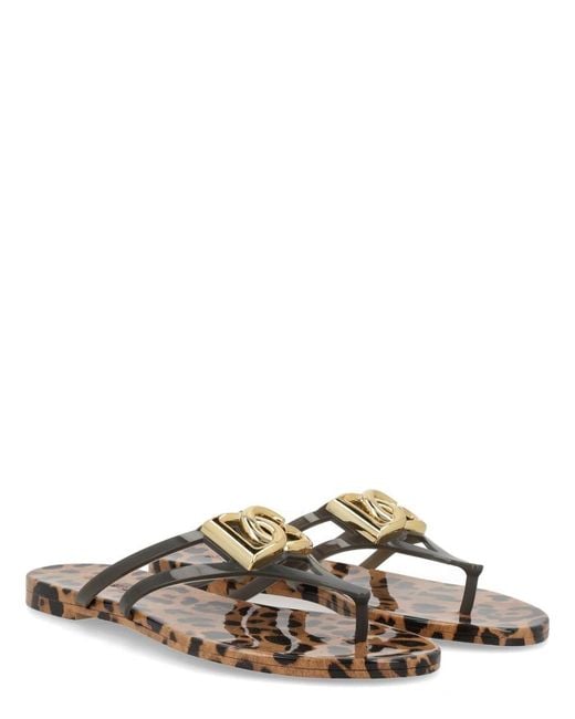 Dolce & Gabbana Multicolor Slide Sandals With Logo Thermoplastic Polyurethane