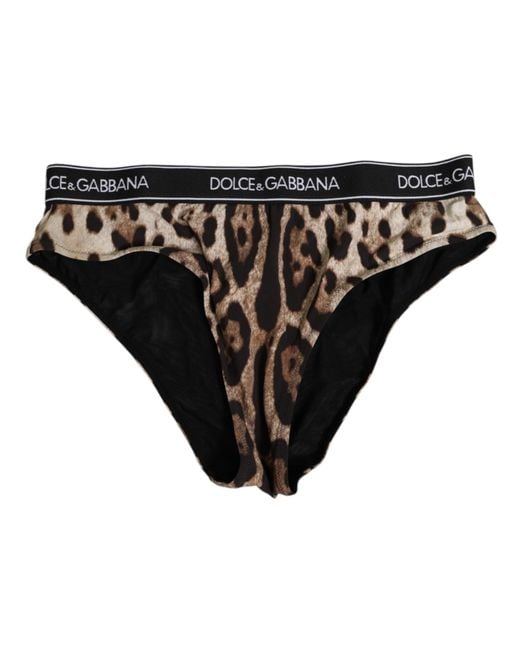 Dolce & Gabbana Black Leopard Nylon High Waist Panty Underwear 20+Pa Clothing