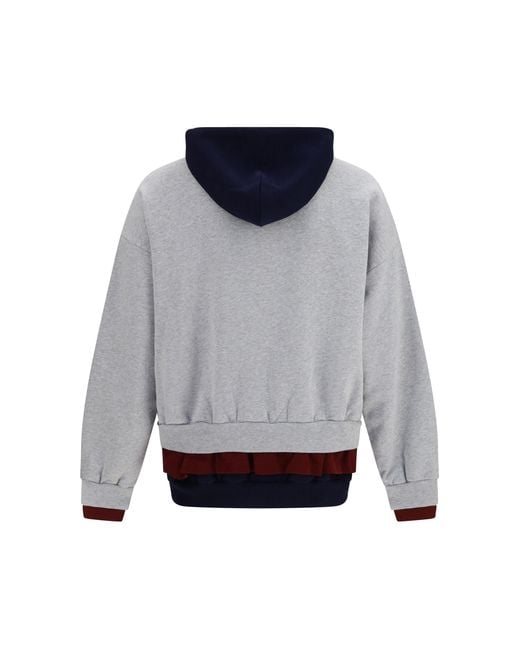 Balenciaga Gray Three-Layer Hoodie Cotton Sweatshirts for men
