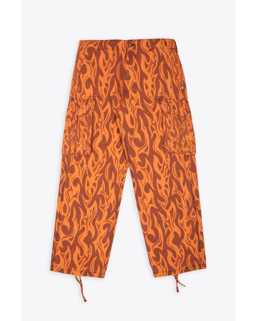 ERL Orange Printed Cargo Pants Woven Canvas Printed Cargo Pant