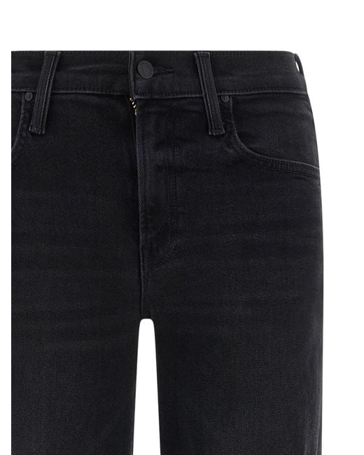Mother Black 'The Mid Rise Rambler Zip Flood' Jeans