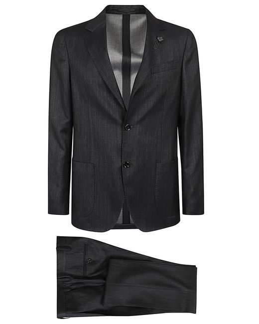 Lardini Black Abito Uomo Roma Lana Cupro for men