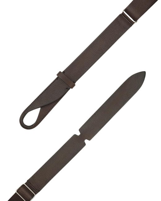 Orciani Brown Chevrette Leather Nobuckle for men