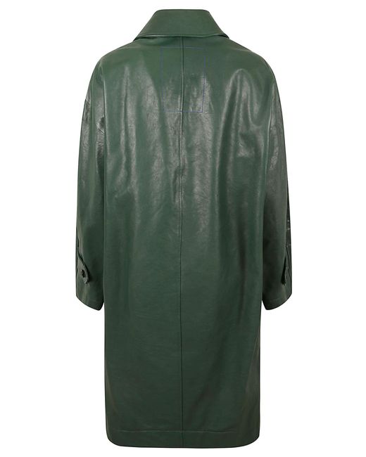 Burberry Green Concealed Long Coat