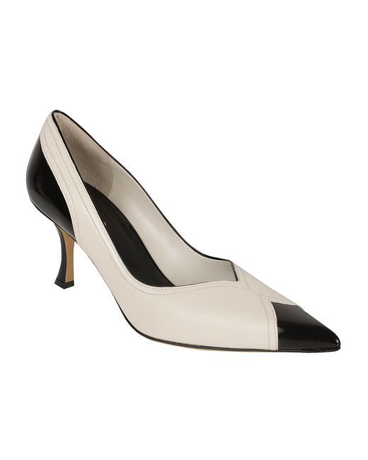 Ferragamo White Eugene Pumps
