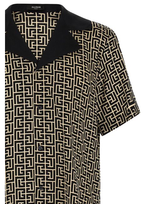 Balmain Black Monogram Shirt for men